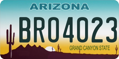 AZ license plate BRO4023