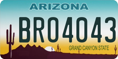 AZ license plate BRO4043