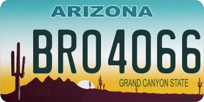 AZ license plate BRO4066