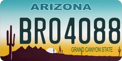 AZ license plate BRO4088