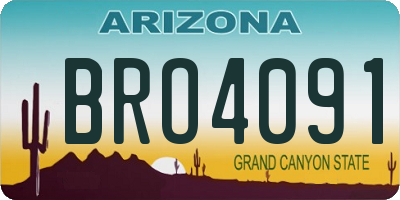 AZ license plate BRO4091