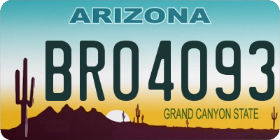 AZ license plate BRO4093