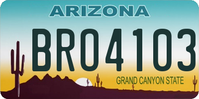 AZ license plate BRO4103