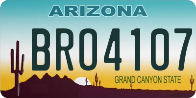 AZ license plate BRO4107
