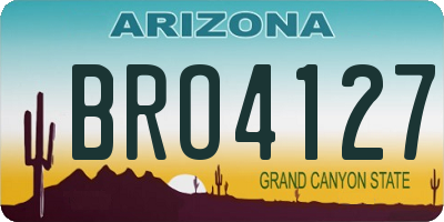 AZ license plate BRO4127