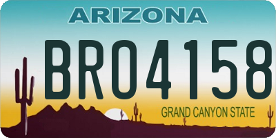 AZ license plate BRO4158