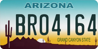 AZ license plate BRO4164