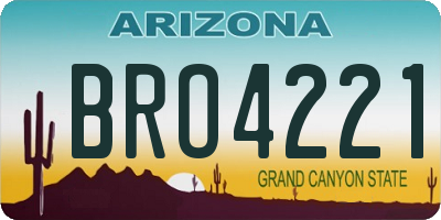 AZ license plate BRO4221