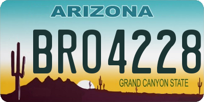 AZ license plate BRO4228