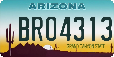 AZ license plate BRO4313