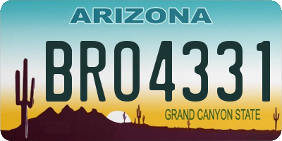 AZ license plate BRO4331