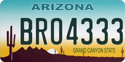 AZ license plate BRO4333