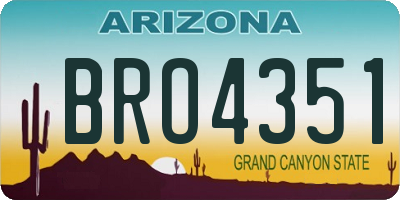 AZ license plate BRO4351