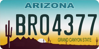 AZ license plate BRO4377