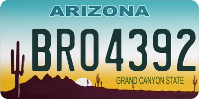 AZ license plate BRO4392