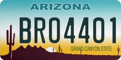AZ license plate BRO4401