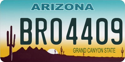 AZ license plate BRO4409