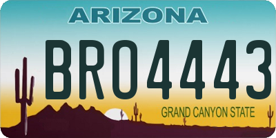 AZ license plate BRO4443