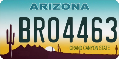 AZ license plate BRO4463