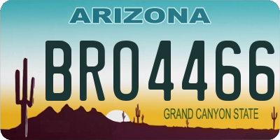 AZ license plate BRO4466