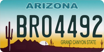 AZ license plate BRO4492