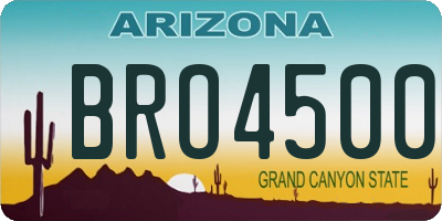 AZ license plate BRO4500