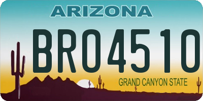AZ license plate BRO4510