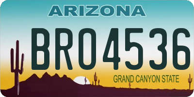 AZ license plate BRO4536