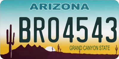 AZ license plate BRO4543