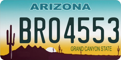 AZ license plate BRO4553