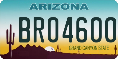 AZ license plate BRO4600
