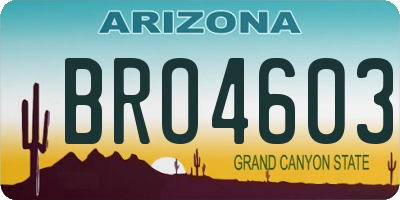 AZ license plate BRO4603