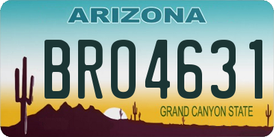 AZ license plate BRO4631