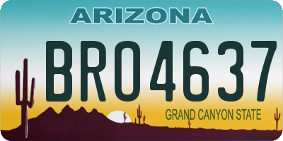 AZ license plate BRO4637