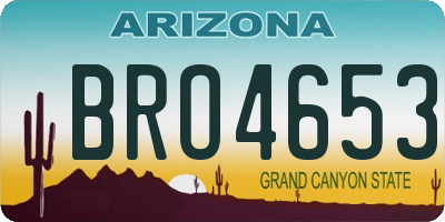 AZ license plate BRO4653