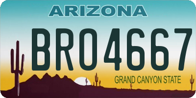 AZ license plate BRO4667