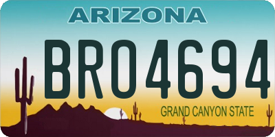 AZ license plate BRO4694