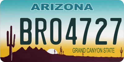 AZ license plate BRO4727