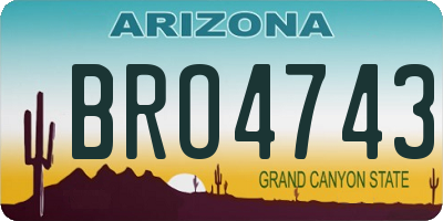 AZ license plate BRO4743