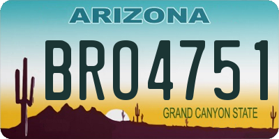 AZ license plate BRO4751