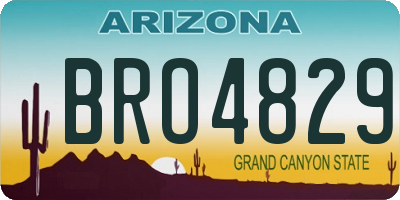 AZ license plate BRO4829