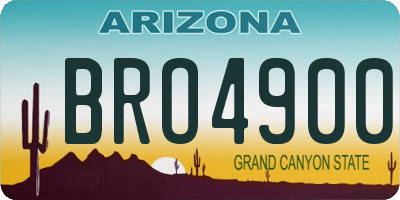 AZ license plate BRO4900
