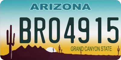 AZ license plate BRO4915