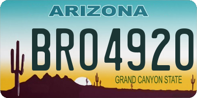 AZ license plate BRO4920