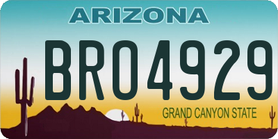 AZ license plate BRO4929