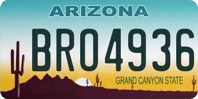 AZ license plate BRO4936