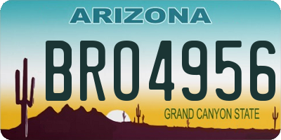 AZ license plate BRO4956