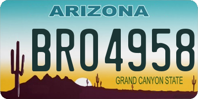 AZ license plate BRO4958