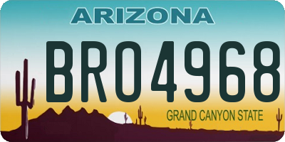 AZ license plate BRO4968
