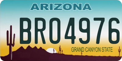 AZ license plate BRO4976